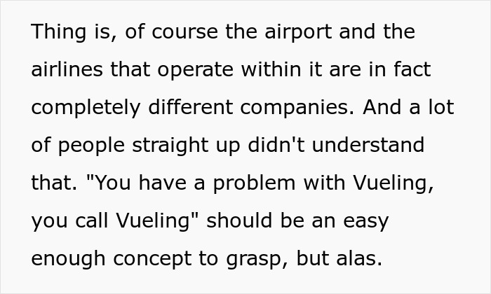 Text excerpt explaining difference between airport and airline companies Text excerpt explaining difference between airport and airline companies