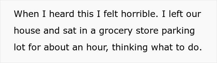 Text describing wife's reaction after hearing husband's drunken comments Text describing wife's reaction after hearing husband's drunken comments