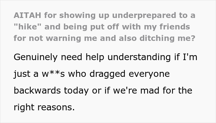 Woman Plans A Casual Hike With Friends, Ends Up Stranded On A Route Better Suited For Bikes And ATVs Woman Plans A Casual Hike With Friends, Ends Up Stranded On A Route Better Suited For Bikes And ATVs