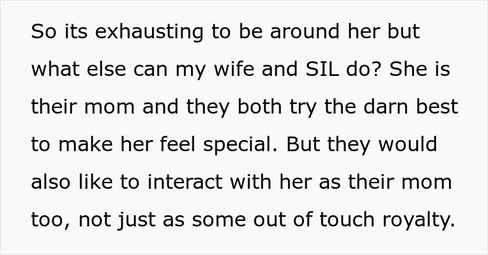 Text: Daughters try to make their attention-seeker mom feel special for Mothers Day, despite her constant demands. Text: Daughters try to make their attention-seeker mom feel special for Mothers Day, despite her constant demands.