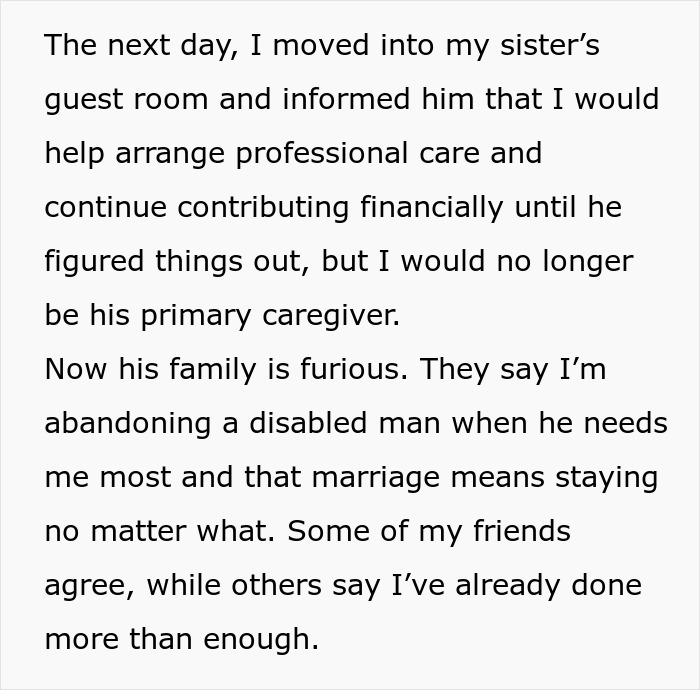 Wife Tries To Be Understanding Of Her Disabled Husband But Finally Has Enough Of Him