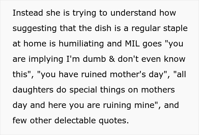 A screenshot detailing an attention-seeker mom's accusations of a ruined Mother's Day. A screenshot detailing an attention-seeker mom's accusations of a ruined Mother's Day.