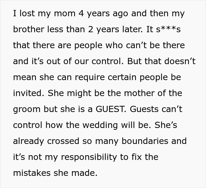 MIL Tries To Take Over Wedding Planning, Bride Can't Take It Anymore MIL Tries To Take Over Wedding Planning, Bride Can't Take It Anymore