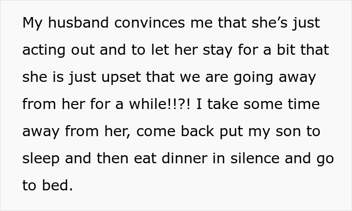 Text describing the aftermath of a grandma throwing a fit before a family vacation. Text describing the aftermath of a grandma throwing a fit before a family vacation.