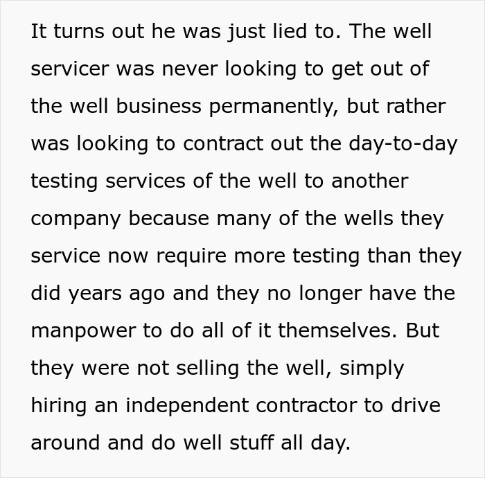 Explanation of well servicer contracting out testing services for wells Explanation of well servicer contracting out testing services for wells