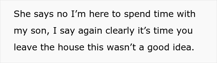 Text about a family fight where grandma refuses to leave, insisting on spending time with her son. Text about a family fight where grandma refuses to leave, insisting on spending time with her son.