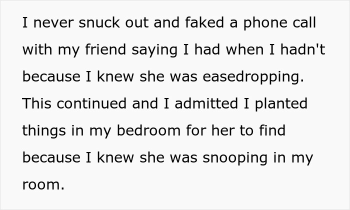 A religious mom's snooping in teen's room; teen planted things for mom to find.