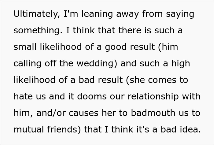Reluctance to confront couple about wedding concerns Reluctance to confront couple about wedding concerns