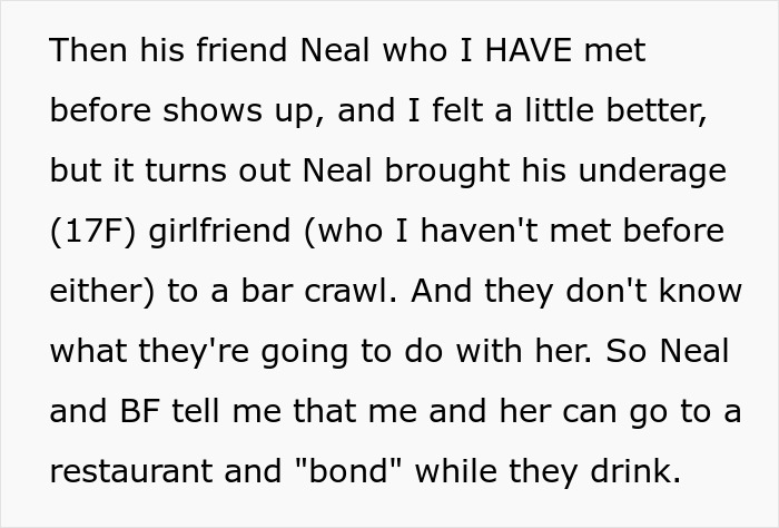 Text snippet: an introverted GF's experience with a bar crawl and an underage friend. Text snippet: an introverted GF's experience with a bar crawl and an underage friend.