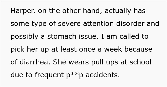 Text detailing severe attention disorder and health issues of a child Text detailing severe attention disorder and health issues of a child