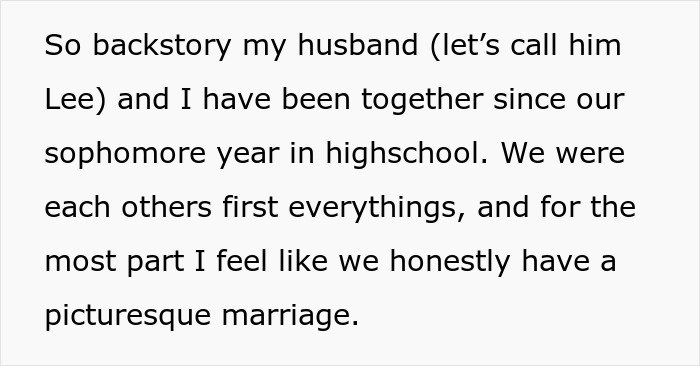 Text describing the couple's background, leading to the discovery of the husband's memory box and stalkerish tendencies. Text describing the couple's background, leading to the discovery of the husband's memory box and stalkerish tendencies.