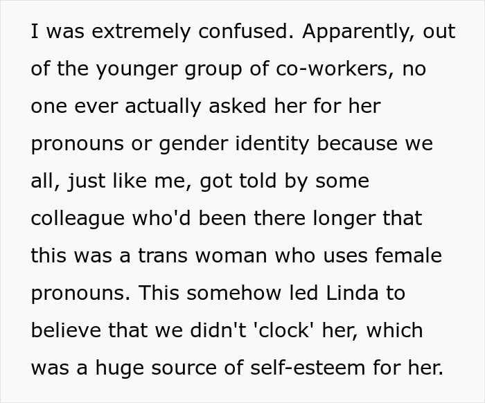 Trans Woman Mad At Coworker Who "Clocked" Her Identity, Which She Thought Was A Secret All Along