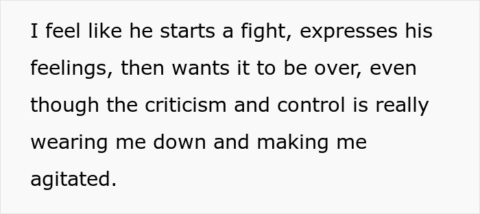 Text about a toxic guy starting fights and his GF feeling controlled by his jealousy and rules.
