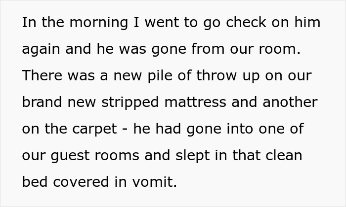 Morning discovery of vomit on mattress and carpet after husband's drunken night Morning discovery of vomit on mattress and carpet after husband's drunken night