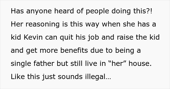 Bride plans to use single father benefits to live in house after wedding