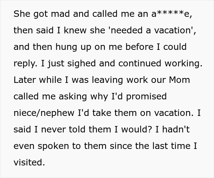 Entitled Mom Can't Believe Sister Didn't Take Her Kids On Vacation, Gets Even More Mad After Being Told Why Entitled Mom Can't Believe Sister Didn't Take Her Kids On Vacation, Gets Even More Mad After Being Told Why