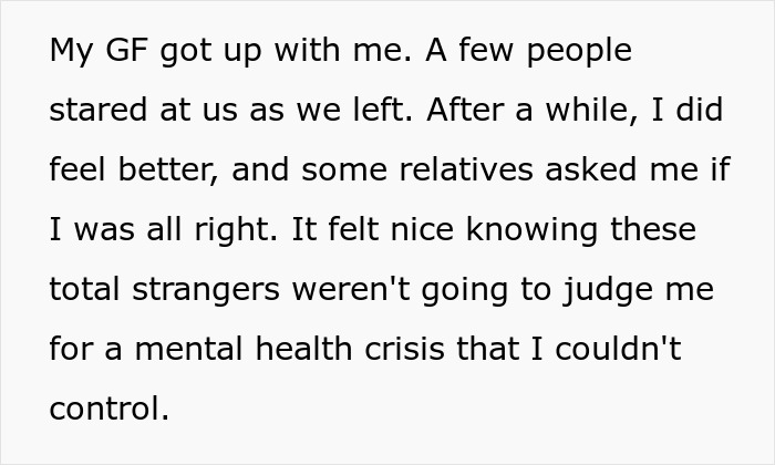 Man leaves wedding due to panic attack supported by girlfriend Man leaves wedding due to panic attack supported by girlfriend