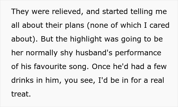 Text about shy husband's performance being the highlight after drinks Text about shy husband's performance being the highlight after drinks