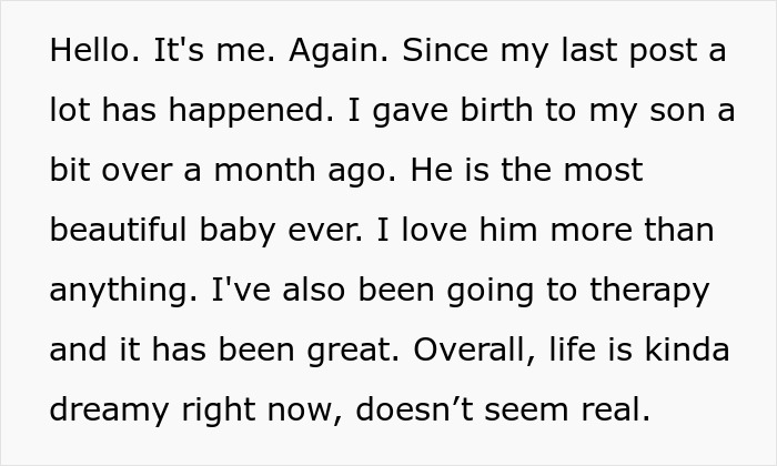 A text update from a pregnant woman who gave birth, now considering divorce from her grieving husband. A text update from a pregnant woman who gave birth, now considering divorce from her grieving husband.