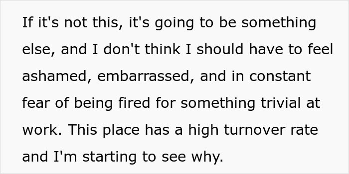 A woman feels ashamed and fears losing her job over her hair.