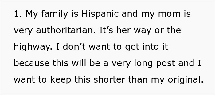 My Hispanic family and authoritarian mom. Woman told to leave home after refusing to follow one rule.