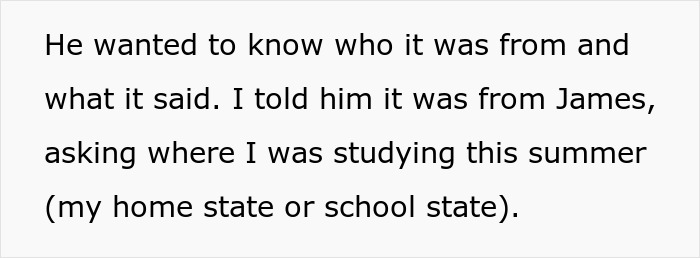 A screenshot from a story about a toxic guy displaying jealousy over a text message his girlfriend received.