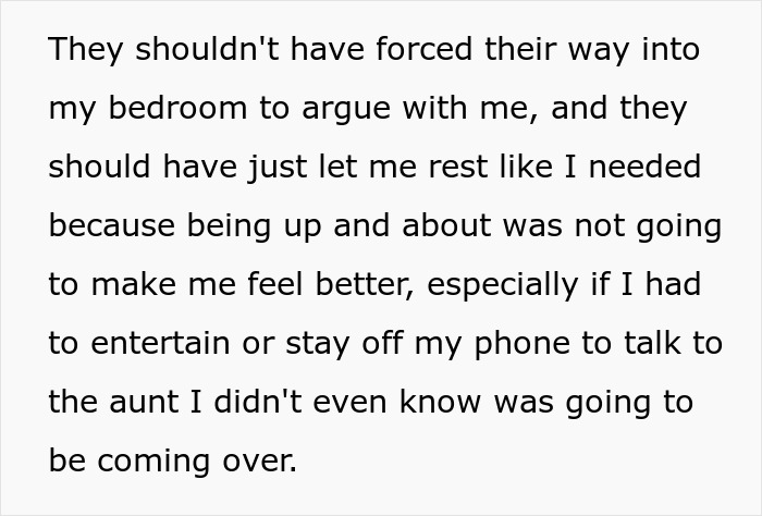 A woman feels her boundaries were violated by family, leading to her leaving home after refusing one rule.