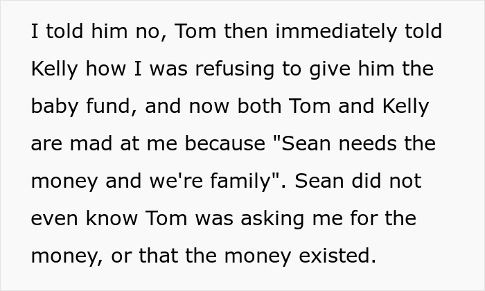 Woman Saves For Her Future Child For Years, Brother Thinks One Cruel Comment Will Get Him The Money