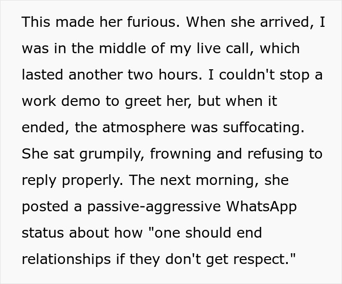 Narrative of MIL's angry reaction to being left waiting during work call Narrative of MIL's angry reaction to being left waiting during work call