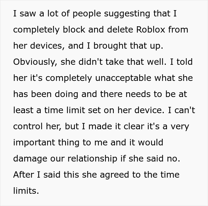 An update about setting time limits for a wife's gaming problem to prevent relationship damage.