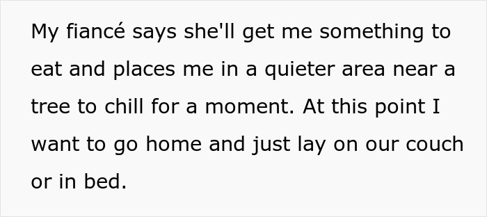 Text: Fiancée places man in a quieter area after fainting at a concert, but he wants to go home. Text: Fiancée places man in a quieter area after fainting at a concert, but he wants to go home.