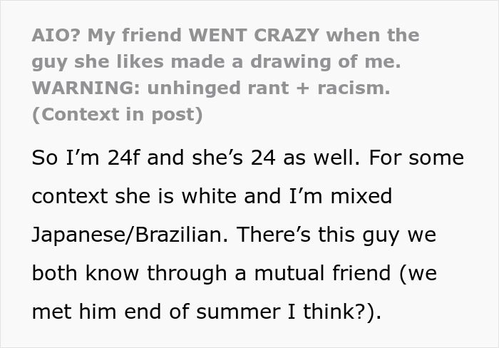 24YO Gets Her Portrait From A Guy, It Reveals Her Bestie's Racist Colors As She Has A Crush On Him 24YO Gets Her Portrait From A Guy, It Reveals Her Bestie's Racist Colors As She Has A Crush On Him