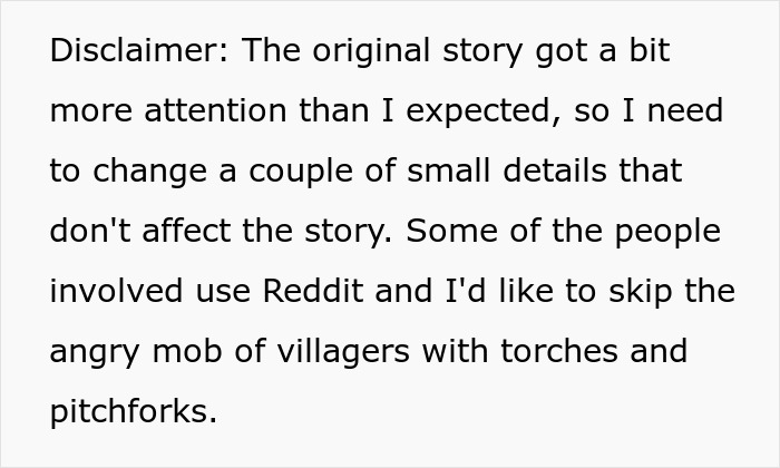 Disclaimer about changing story details involving narcissistic MIL to avoid online backlash Disclaimer about changing story details involving narcissistic MIL to avoid online backlash