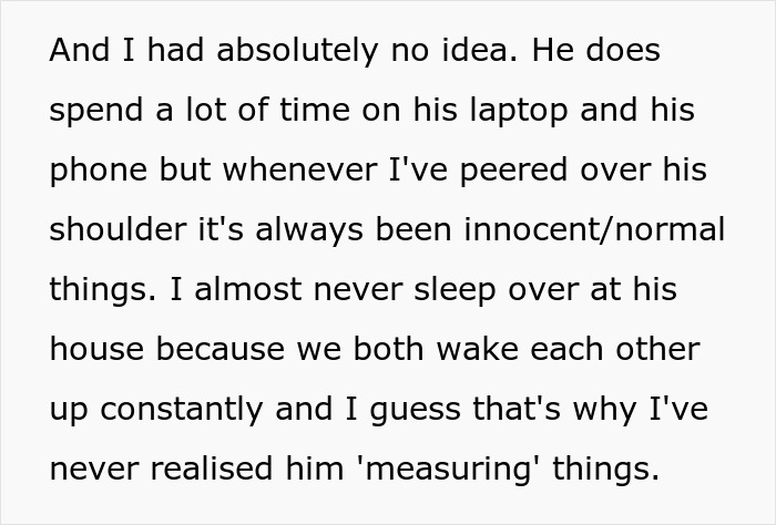Text about man spending time on laptop and phone without partner knowing his data collection Text about man spending time on laptop and phone without partner knowing his data collection