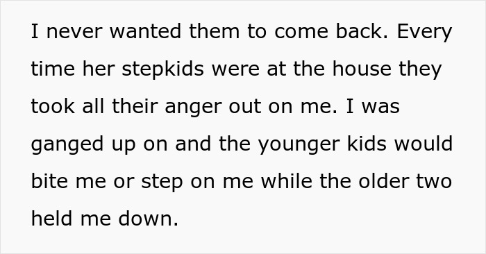 Text about stepkids causing harm and anger in the house affecting teen safety