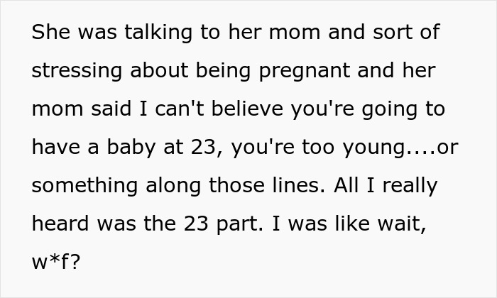 Text about confusion over woman's supposed age being 23