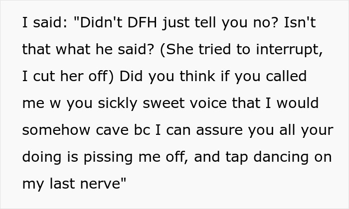 A pregnant DIL snaps back at MIL who wants the final say on baby's name, expressing frustration about being called with a sickly sweet voice.