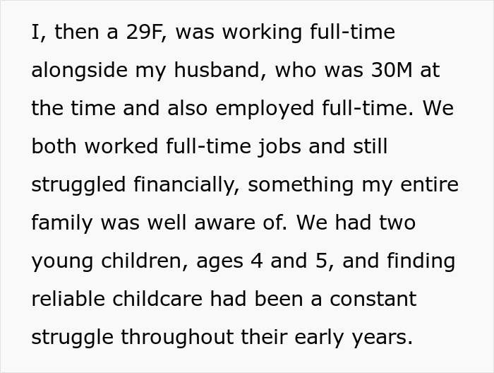 Text about financial struggles and childcare challenges with young children Text about financial struggles and childcare challenges with young children