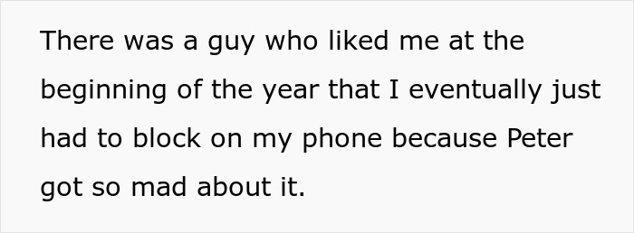 Screenshot detailing how the toxic guy's jealousy led to blocking someone due to his ridiculous rules.