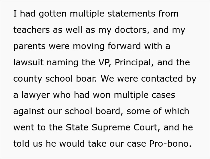 The parents of the disabled teen are pursuing a legal case against the school board for their lack of accommodation.