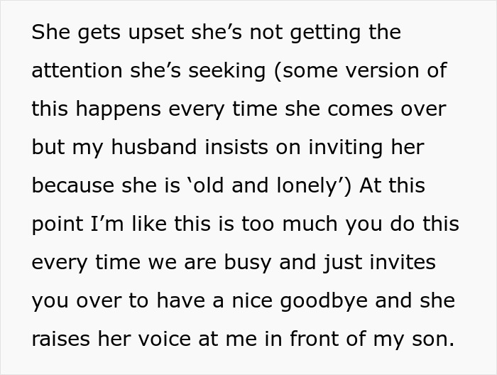 Text explaining a family fight where grandma seeks attention, leading to a loud dispute near a toddler. Text explaining a family fight where grandma seeks attention, leading to a loud dispute near a toddler.