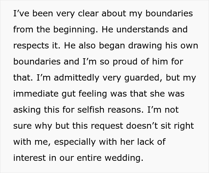 SIL Makes A Weird Demand For The Wedding: "Immediately Said No"