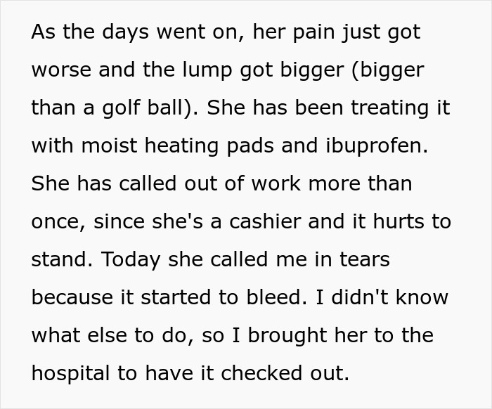 Nurse Dismisses 19YO's Symptoms And Sends Her Home, A Week Later, She Has Golf Ball-Sized Lump Nurse Dismisses 19YO's Symptoms And Sends Her Home, A Week Later, She Has Golf Ball-Sized Lump