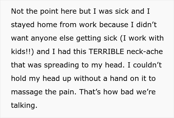A woman is told to leave home after refusing to follow one rule. A sick person is discussing severe neck pain.