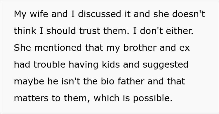 Guy and wife doubt parents' trust, question brother's paternity Guy and wife doubt parents' trust, question brother's paternity