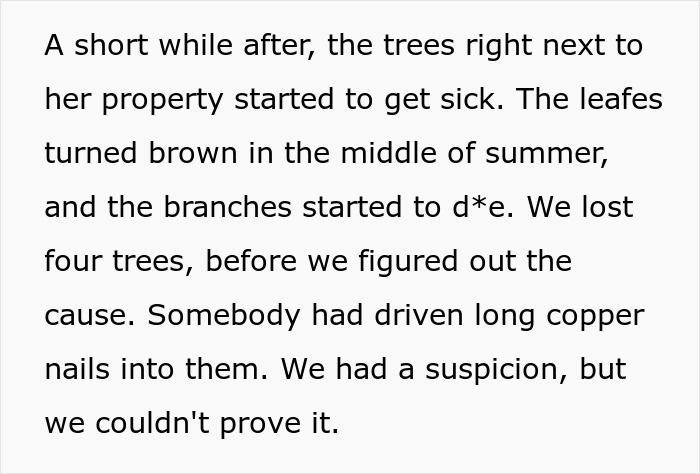 Entitled Woman Sneakily Destroys 120YO Orchard, Neighbor Takes Revenge Worth $437K On Her
