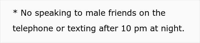 Rules for toxic guy girlfriend: no late-night contact with male friends, a sign of jealousy.
