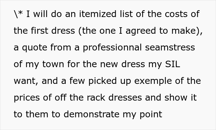 Woman lists costs and quotes to prove elaborate wedding dress is unaffordable
