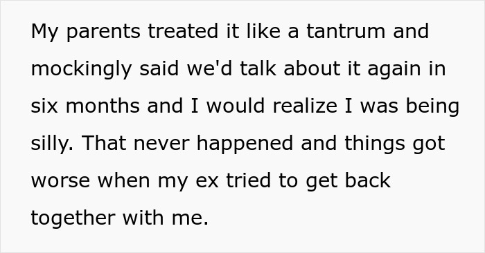 Parents treat son's refusal as tantrum amid family disputes and ex relationship Parents treat son's refusal as tantrum amid family disputes and ex relationship