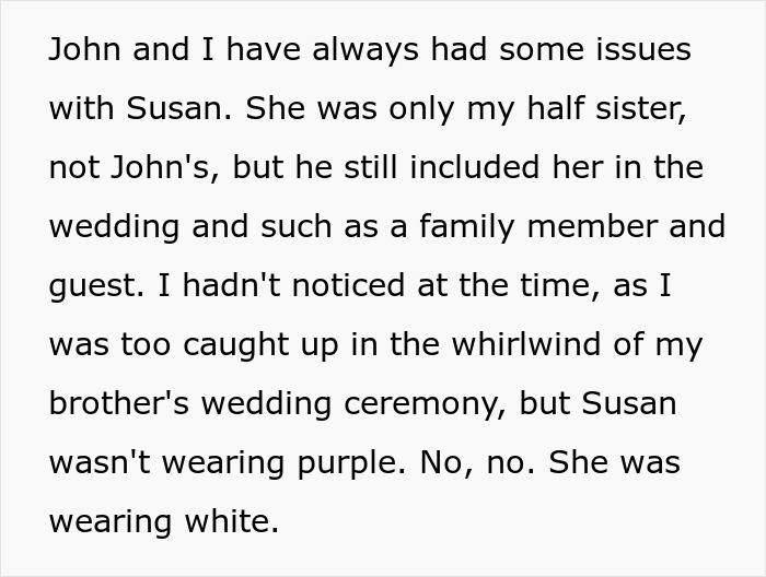 Family tension at stepbrother wedding over wedding dress colours Family tension at stepbrother wedding over wedding dress colours